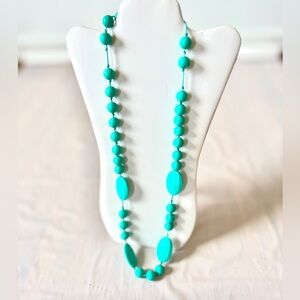 Nuby Silicone Teething Necklace teal BPA free